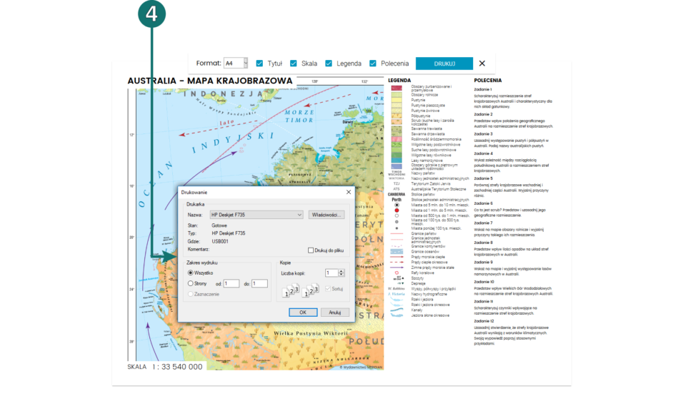Drukowanie mapy