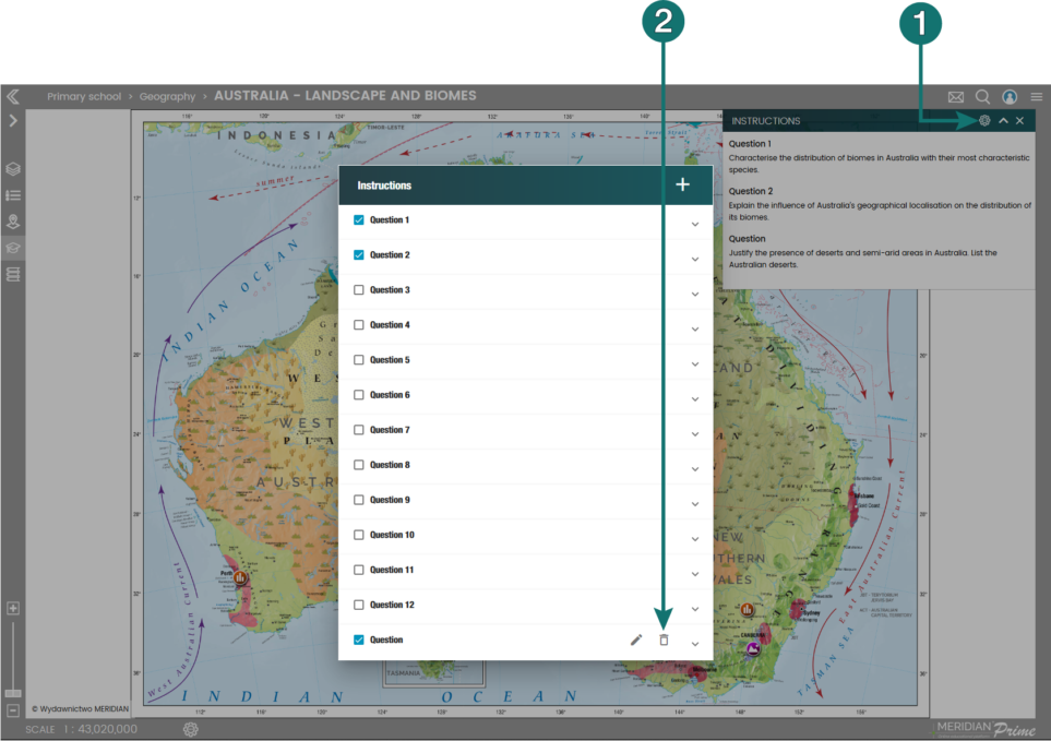 Modifying the questions from the Instructions module