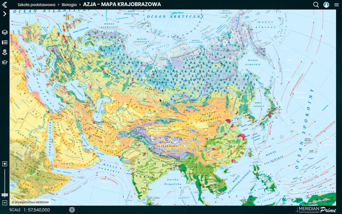 Mapa Azji 4559