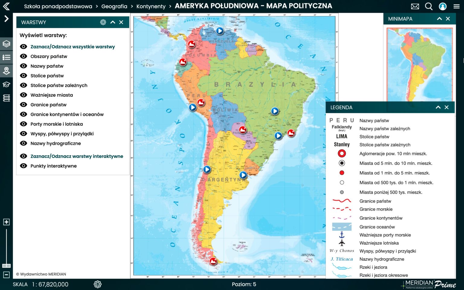 Ameryka Północna I Południowa Quiz Ameryka Południowa - mapy w komplecie