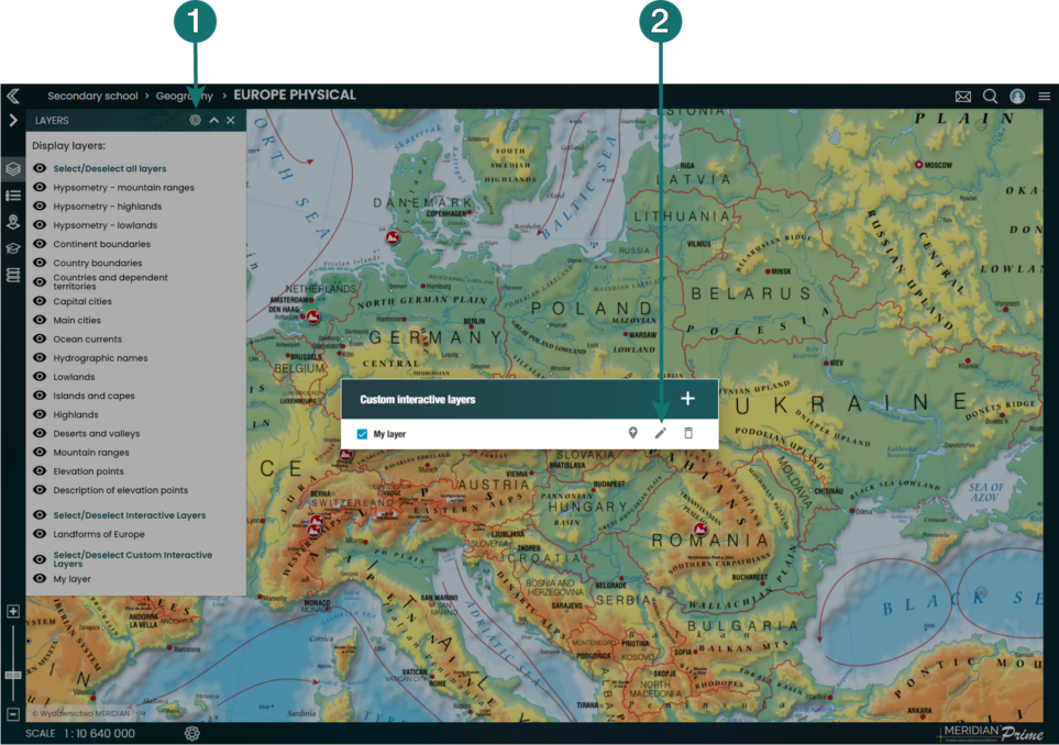 Modification and deleting of self-made interactive points