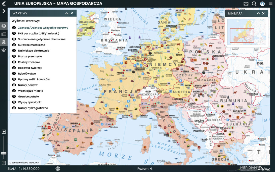 GK EU 06 Mapa gospodarcza UE warstwy